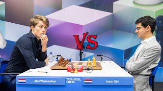 BIG WINNING Anish Giri vs Max Warmerdam  Tata Steel Masters 2024  R13 [upl. by Wolf]