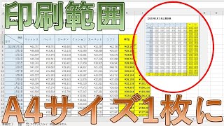 エクセルExcelで印刷範囲をA4サイズぴったりに調整する【1ページいっぱいに抑える】 [upl. by Novyar]