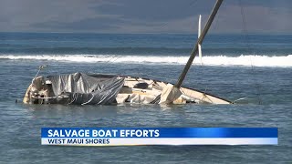 “It dragged that reef really bad”  Boat ran aground on West Maui shoreline [upl. by Pettit769]