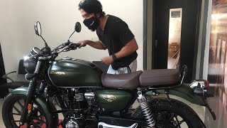 Honda CB350 Highness Anniversary Edition Matte Marshall green hondahighness hondahighnesscb350 [upl. by Ahsilat130]