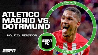 FULL REACTION Atletico Madrid defeat Borussia Dortmund in UCL Quarterfinal 1st Leg  ESPN FC [upl. by Ilbert84]