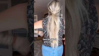 Easy braided ponytail ✨ braidehairstyle hairstyles hairtutorial easyhair ponytail [upl. by Ancelin989]