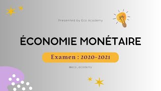 Économie monétaire S3  Examen QCM 20202021 [upl. by Nellie788]