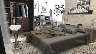 The SIMS 4  apartment for young single active man at 1310 21 Chic Street  speed build  CC links [upl. by Eymaj115]