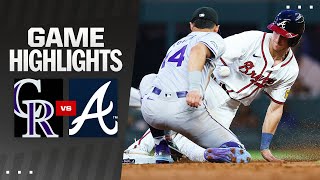 Rockies vs Braves Game Highlights 9424  MLB Highlights [upl. by Annaeiluj]