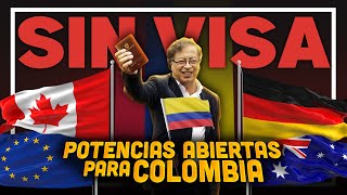 Los 7 países POTENCIAS que NO EXIGEN VISA a COLOMBIA [upl. by Arriek]