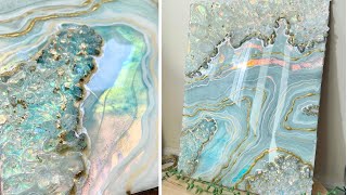 Opal Geode Resin Wall Art Epoxy Resin Art for Beginners [upl. by Ajay]