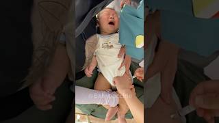 Baby Vaccine action at hospital 🏥 and funny 😂 baby love cute family babygirl happy funny [upl. by Harbour]