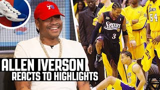 Allen Iverson Reacts To Allen Iverson Highlights  The Reel [upl. by Ezzo126]