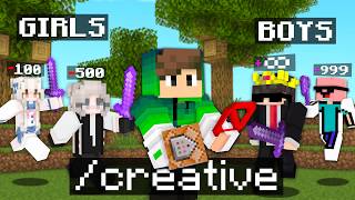 How I Got CREATIVE in Boys VS Girls Minecraft Server [upl. by Llehcsreh721]