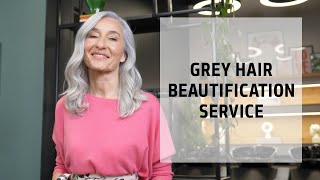 Natural Grey Hair Glossing Beautification Service  Goldwell Education Plus [upl. by Annaitat802]