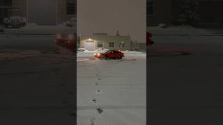 Reverse donuts in a FWD car 🍩 cars oldcars snow [upl. by Geesey]