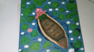 Water lilies painting  gouache painting tutorial  acrylic painting [upl. by Alat]