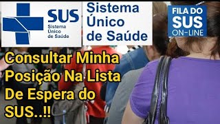 Consultar Minha Posição  Lista de espera Do SUS  Sistema Único de Saúde [upl. by Lamonica365]