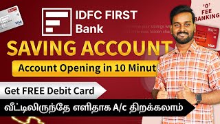 IDFC First Bank Savings Account Opening Online in Tamil  IDFC First Bank Account  2024 [upl. by Debi]