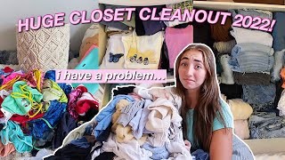 HUGE CLOSET CLEANOUT SUMMER 2022 organize and declutter with me [upl. by Moreville]