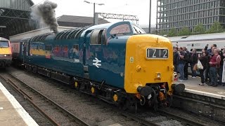 D9009 Alycidon and 68022 ECS start up  departure 1Z12 at Kings Cross 6517 [upl. by Stalk74]