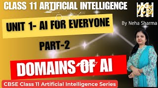 Domains of AI Class 11 AI Unit 1 AI 843AI for everyone by Neha SharmaCBSE AI 2024 [upl. by Orwin]