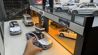 Mega MercedesBenz Car Collection 118 Scale  Mercedes Dealership Diorama  Diecast Model Cars [upl. by Aidaas]