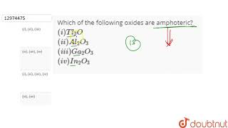 Which of the following oxides are amphoteric [upl. by Siroved]