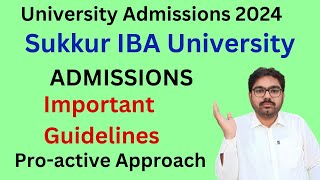 iba sukkur admission 2024  Sukkur iba direct test preparation guideliness ibasukkur iba [upl. by Marilla]