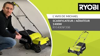 Scarificateuraérateur RY1400SF35B RYOBI®  L’avis de Michael [upl. by Sissie]