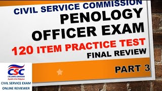 PENOLOGY OFFICER EXAM FINAL REVIEW 120 ITEMS QUIZ VIDEO  POE REVIEWER [upl. by Margot]