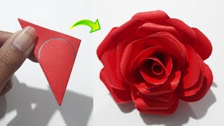 How To Make Paper Rose Easy  Beautiful Paper Rose Flower Making Idea  Diy Paper Rose Flower [upl. by Aidualk733]