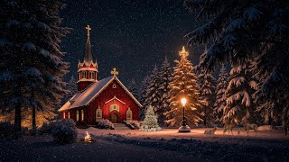 Christmas Eve Ambience 🎄 Silent Night at a Christmas Church Falling Snow amp Peaceful Holiday Sounds [upl. by Atinev]