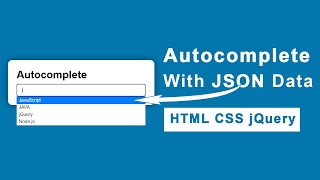 jQuery UI Autocomplete input field with JSON Data [upl. by Blondelle76]