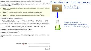 Redox titration calculations finding x in xH2O [upl. by Inus]