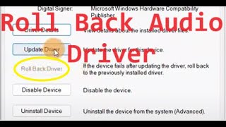 how to Roll Back Audio driver [upl. by Marcela360]