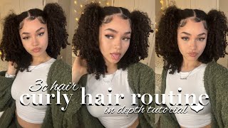 CURLY HAIR ROUTINE  3c hair type  in depth tutorial [upl. by Mavilia]