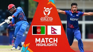 Afghanistan v Nepal  Match Highlights  ICC U19 CWC 2024 [upl. by Ylaek]