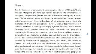 An Intelligent Path Loss Prediction Approach Based on Integrated Sensing and Communications for Futu [upl. by Polish]