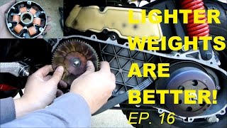 LIGHTER ROLLER WEIGHTS  MORE SPEED FASTER SCOOTER EPISODE 16 [upl. by Atikahs]