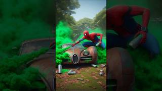 Spiderman Venom aur Captain America me se Kon sabse achhi car repair karega spiderman shorts [upl. by Adnirim707]