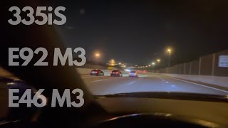 BMW Supercharged E46 M3 VS Supercharged E92 M3 VS 335iS [upl. by Bertelli565]