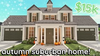 15k Bloxburg Autumn Suburban House Build 2 Story Tutorial [upl. by Genesa]