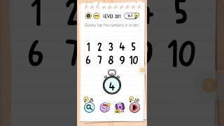 Braintest  Level 201  Quickly tap the numbers in order braintest trickypuzzles level201 [upl. by Rednael]