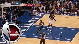 Giannis Antetokounmpo literally jumps over Tim Hardaway Jr on ridiculous dunk  ESPN [upl. by Roban430]