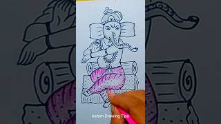 Lord ganesh colour ganesh chaturthi special  shorts drawing lordganeshadrawing art [upl. by Aryk656]