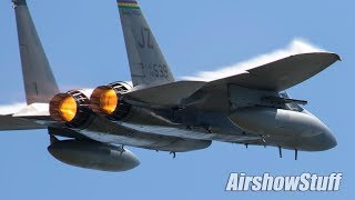 F15 Eagle Afterburner Flybys  EAA AirVenture Oshkosh 2018 [upl. by Ikoek768]