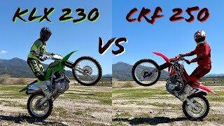 Kawasaki KLX 230 vs Honda CRF 250 F Bike Test [upl. by Maximo]