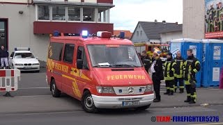 Einsatzfahrten von Feuerwehr und Rettungsdienst beim Rosenmontagsumzug 2017 in Seligenstadt [upl. by Pippo]