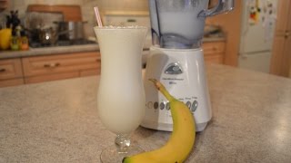 How to Make Quick Banana Milkshakes Cooking with Kimberly [upl. by Arimay]