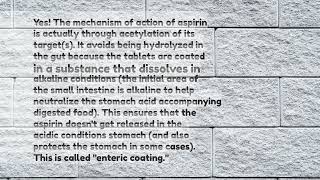 ELI5 Aspirin is acetyl salicylic acid ie an ester then how are dispersible Aspirin tablets stabl [upl. by Notlehs]