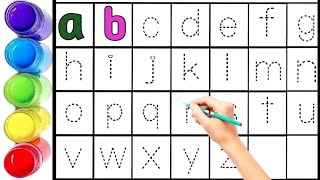 Small letters Alphabet abc song abcd alphabet collection for writing along dotted lines for kids [upl. by Charleton600]