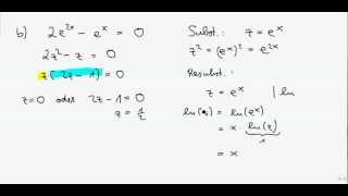 Gleichungen lösen 8  Exponentialgleichungen zur Basis e [upl. by Aicercal]