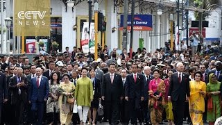 President Xi joins Asian African leaders in Bandung commemorative walk [upl. by Mcafee235]